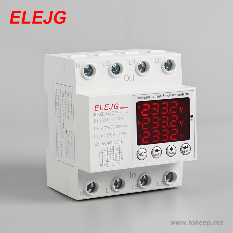 3phase 4 wire current and voltage protector JGXL-63S-3P+N